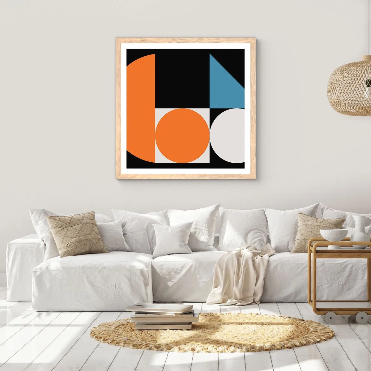 Poster in light oak frame - Figure System - 50x50 cm