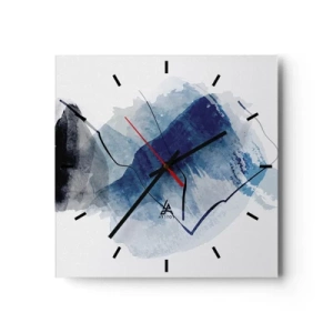 Wall clock - Clock on glass - Ice Mountain - 30x30 cm