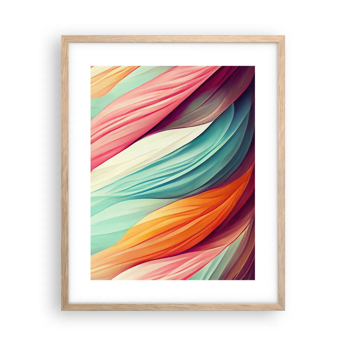 Poster in light oak frame - Rainbow Knot - 40x50 cm