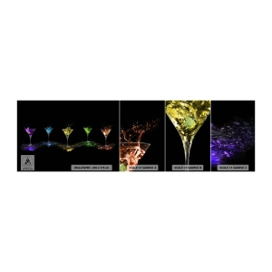 Photo Wallpaper Sample Self-Adhesive Deluxe Sticker - Colours of Joy in Crystal Glass - Gastronomy, Cocktail, Colorful Drink - 100x30 cm