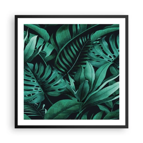 Poster in black frame - Depth of Tropical Green - 60x60 cm