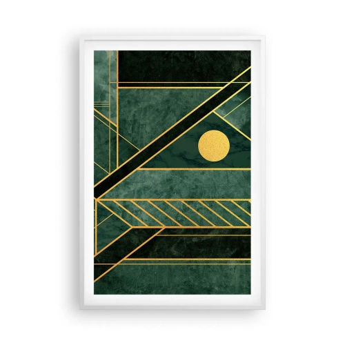 Poster in white frmae - Dynamics of Gold and Azure - 61x91 cm