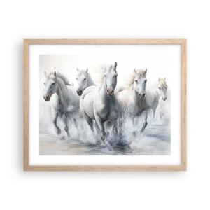 Poster in light oak frame - White Magic - 50x40 cm