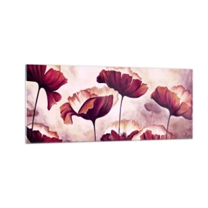 Glass picture - Red and White Flake - 100x40 cm