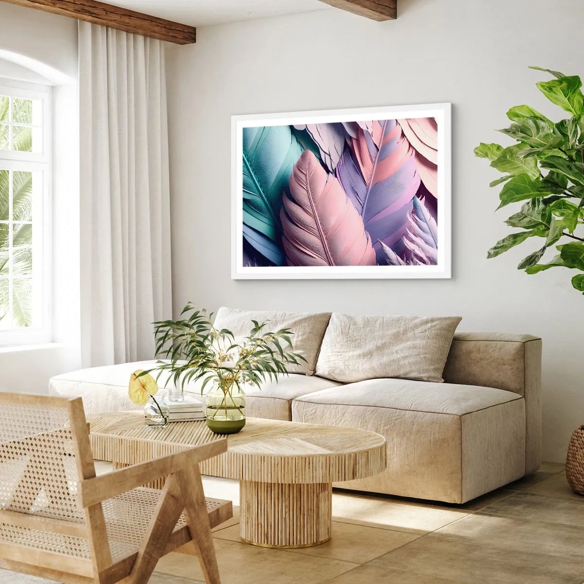 Poster in white frmae - Birdie Chic - 40x30 cm