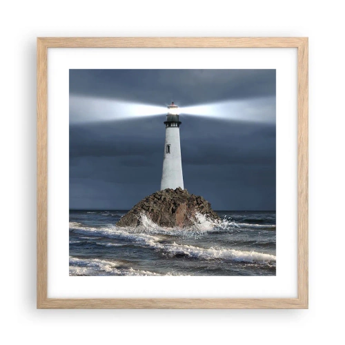 Poster in light oak frame - Here…Here…Here! - 40x40 cm
