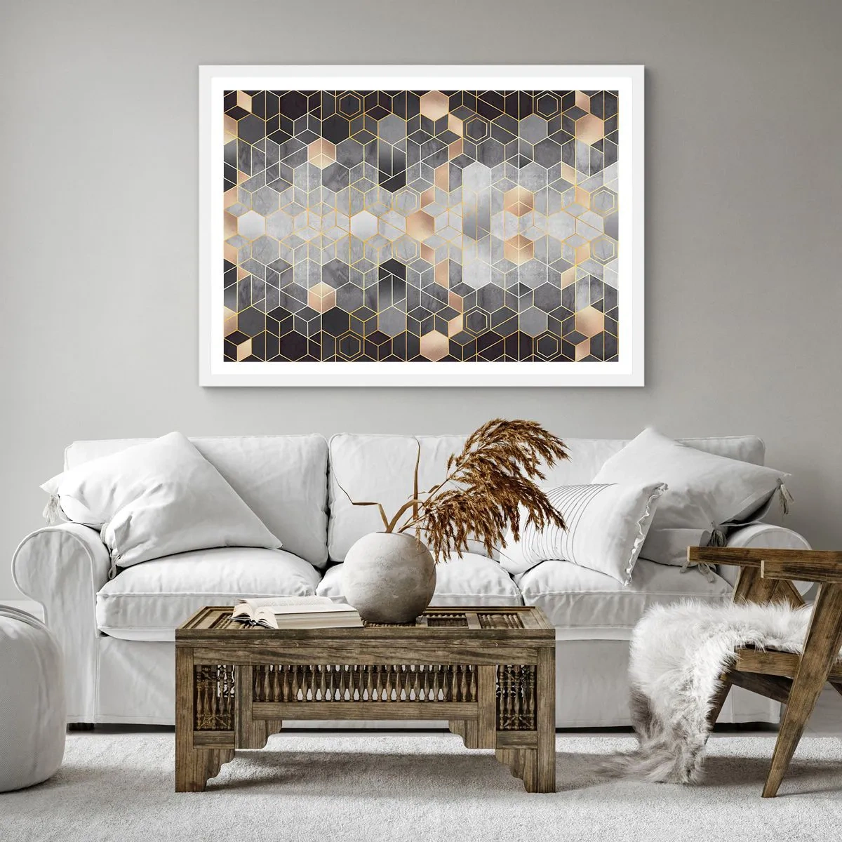 Poster in white frmae - Diamond Composition - 50x50 cm