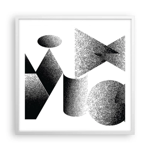 Poster in white frmae - Angles and Ovals - 60x60 cm