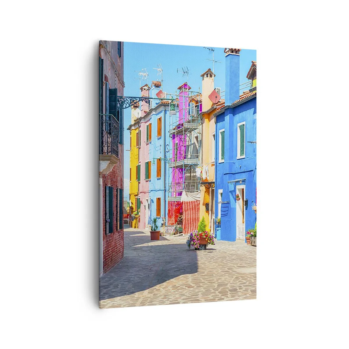 Canvas picture - Town Bursting with Colours - 80x120 cm