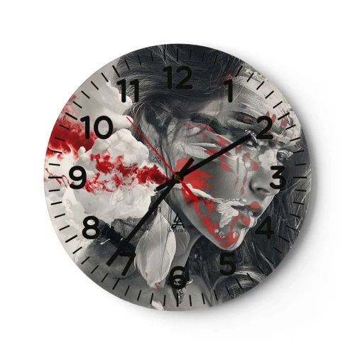 Wall clock - Clock on glass - Smoke of Absurdity - 30x30 cm