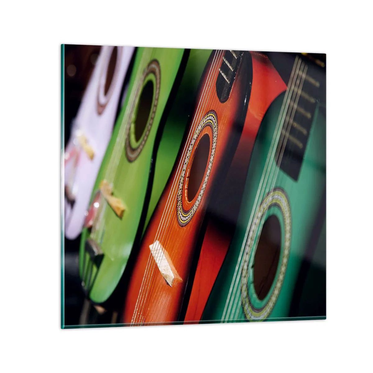 Glass picture - Guitar Has Many Shades - 40x40 cm