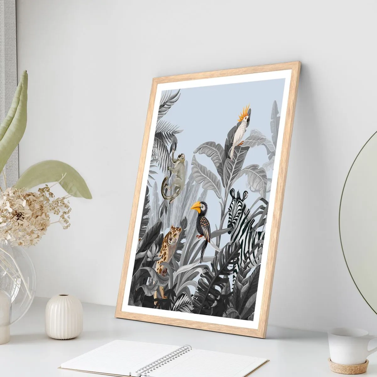 Poster in light oak frame - African Fairy Tale - 61x91 cm