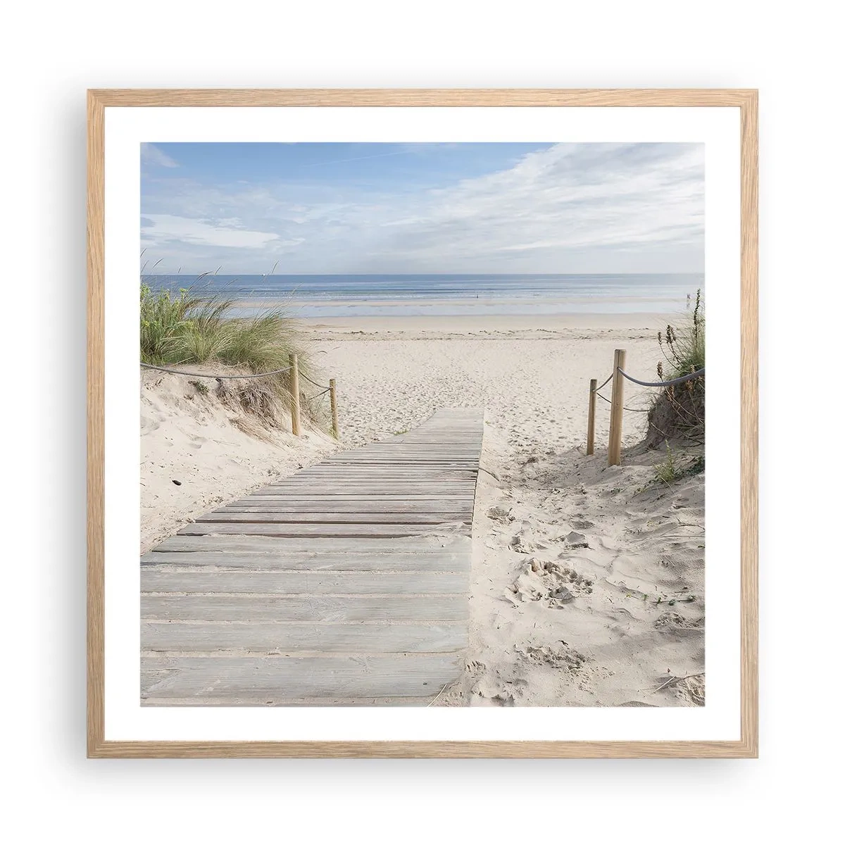 Poster in light oak frame - Until the Horizon - 60x60 cm