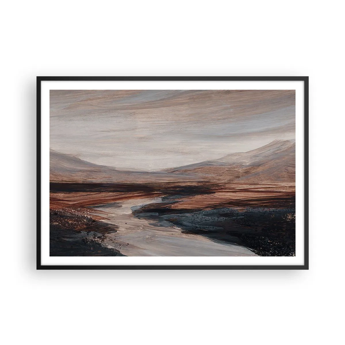 Poster in black frame - Quiet Valley - 100x70 cm