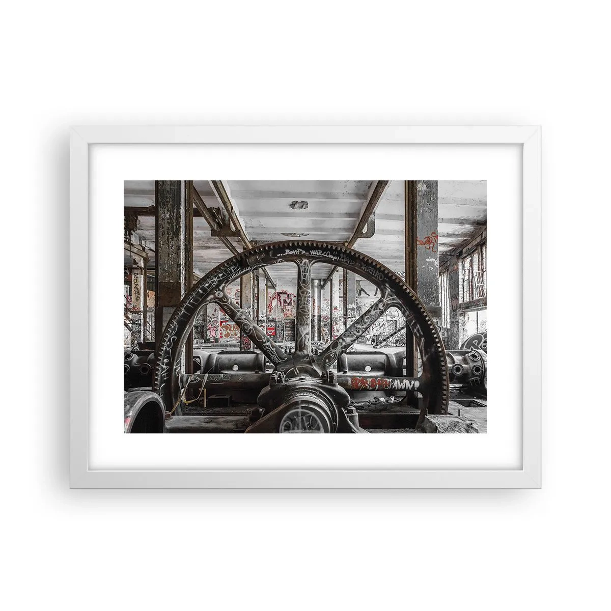Poster in white frmae - Secret Life of a Factory - 40x30 cm