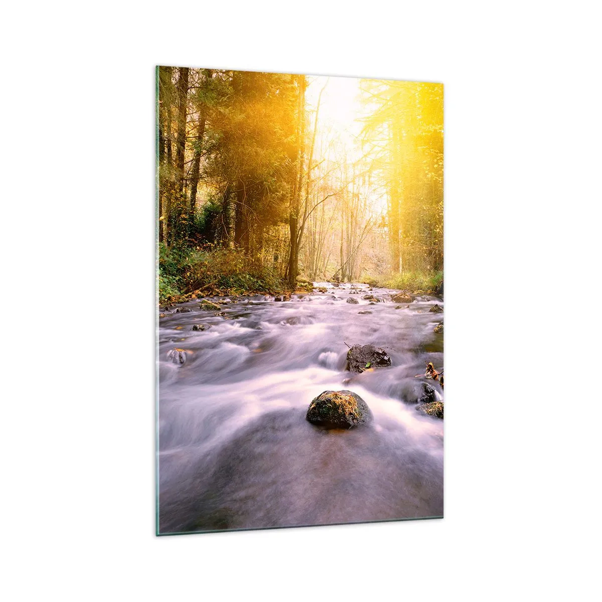 Glass picture - Malachite in Silver and Gold Setting - 70x100 cm