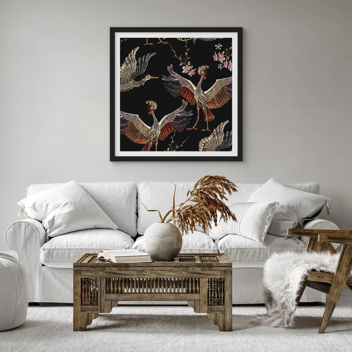 Poster in black frame - Fairy Tale Bird - 60x60 cm