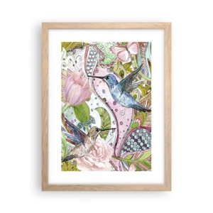 Poster in light oak frame - Entwined in the Vines - 30x40 cm