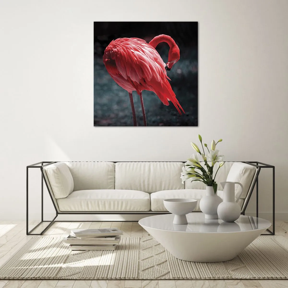 Glass picture - Crimson Poem of Nature - 60x60 cm