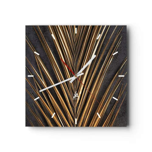 Wall clock - Clock on glass - Gold of the Tropics - 30x30 cm
