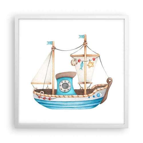 Poster in white frmae - Ahoy, Adventure! - 50x50 cm