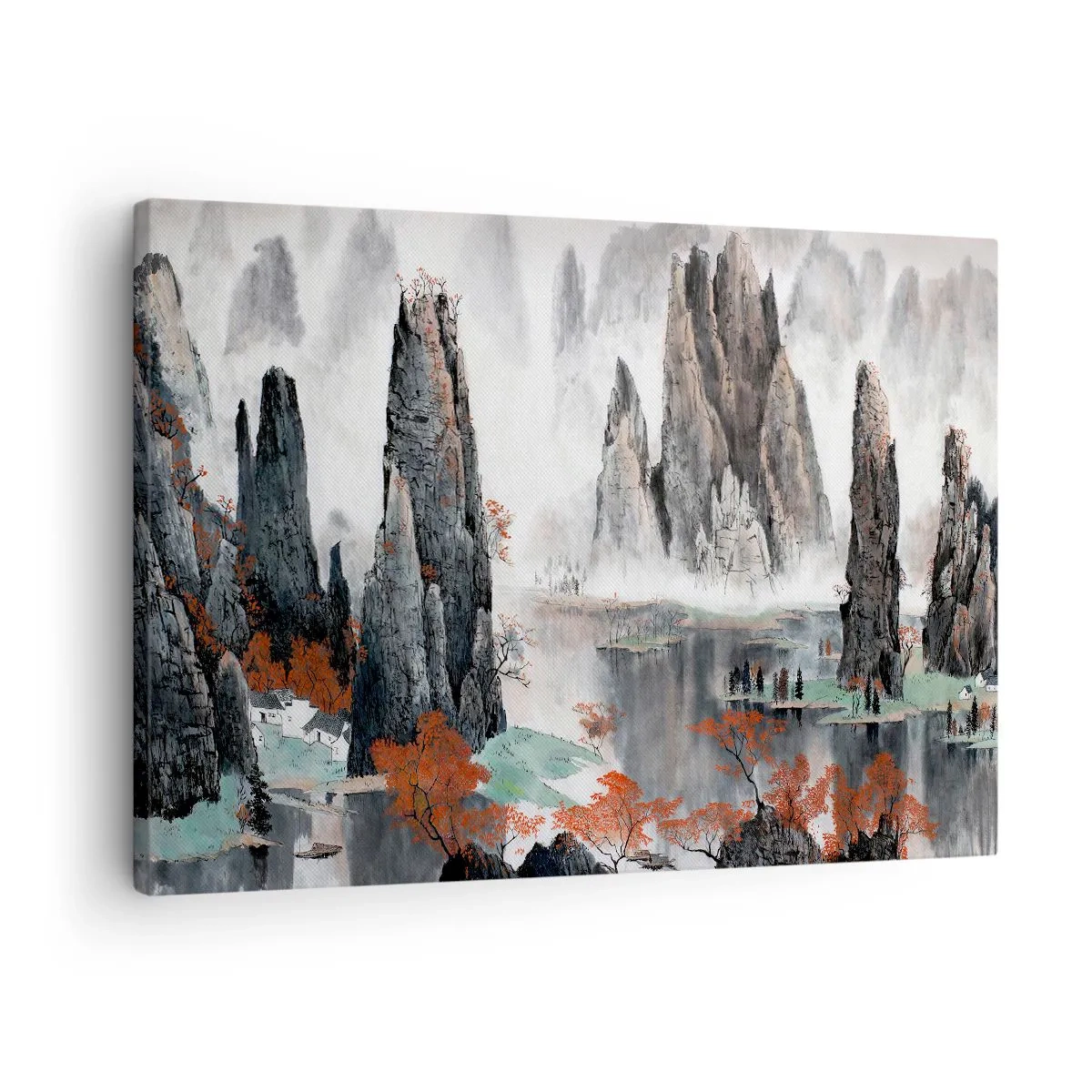 Canvas picture - Picturesque rocks and trees in the misty Chinese landscape - 70x50cm - Giant Wardens - Modern wall decoration for the living room and bedroom ARTTOR