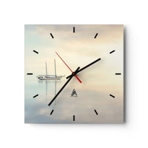 Wall clock - Clock on glass - In the Sea of Silence - 40x40 cm