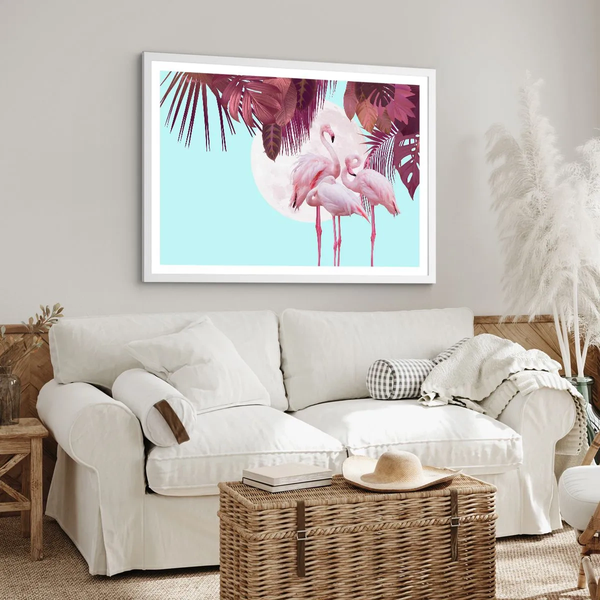 Poster in white frmae - Three Bird Graces - 100x70 cm