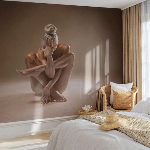 Photo Wallpaper Premium Sand - Unity of Body and Spirit - Body, Woman, Model - 350x256 cm