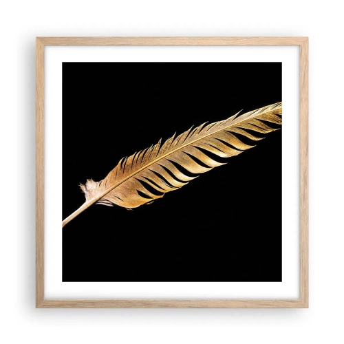 Poster in light oak frame - High-Class Feather - 50x50 cm