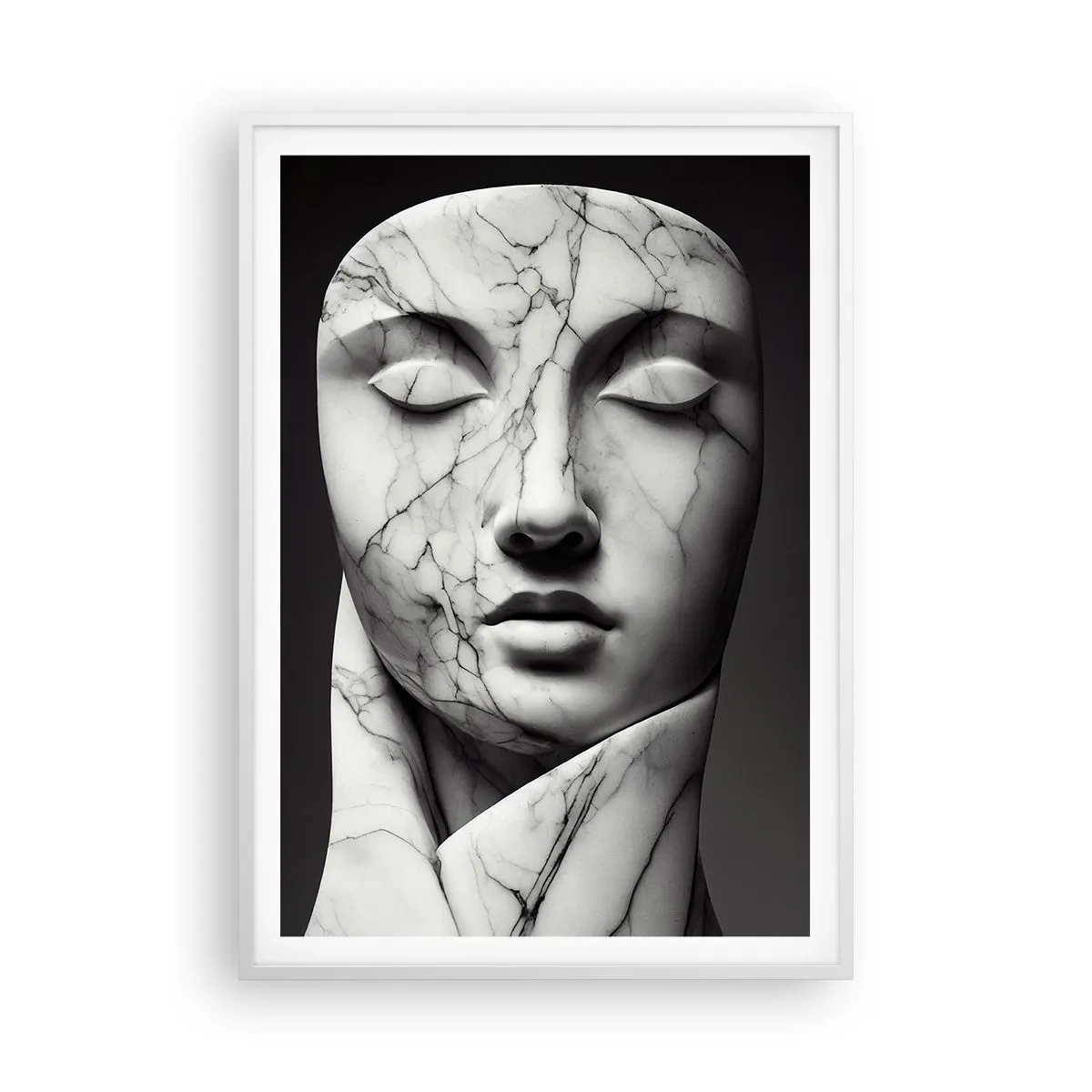 Poster in white frmae - Marble Shapes - 70x100 cm