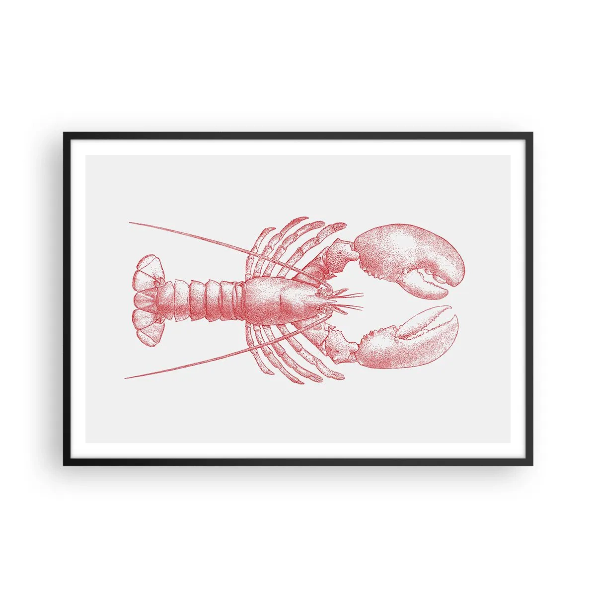 Poster in black frame - Lobster Worthy of a Lobster - 100x70 cm