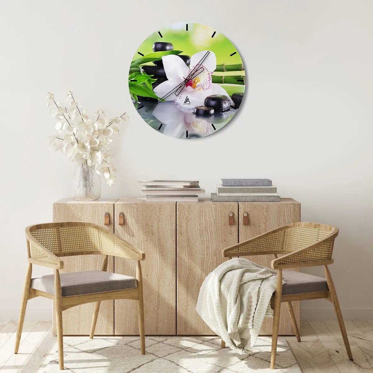 Wall clock - Clock on glass - Cool Freshness - 40x40 cm