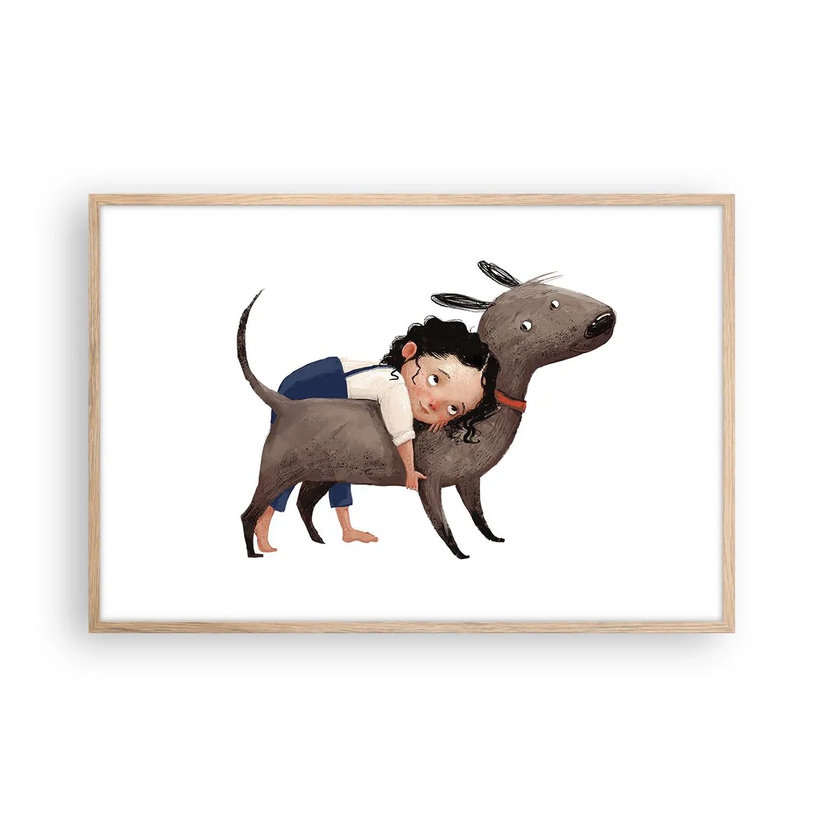 Poster in light oak frame - Best Friends - 91x61 cm