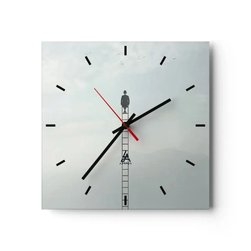 Wall clock - Clock on glass - Rise above It - 30x30 cm
