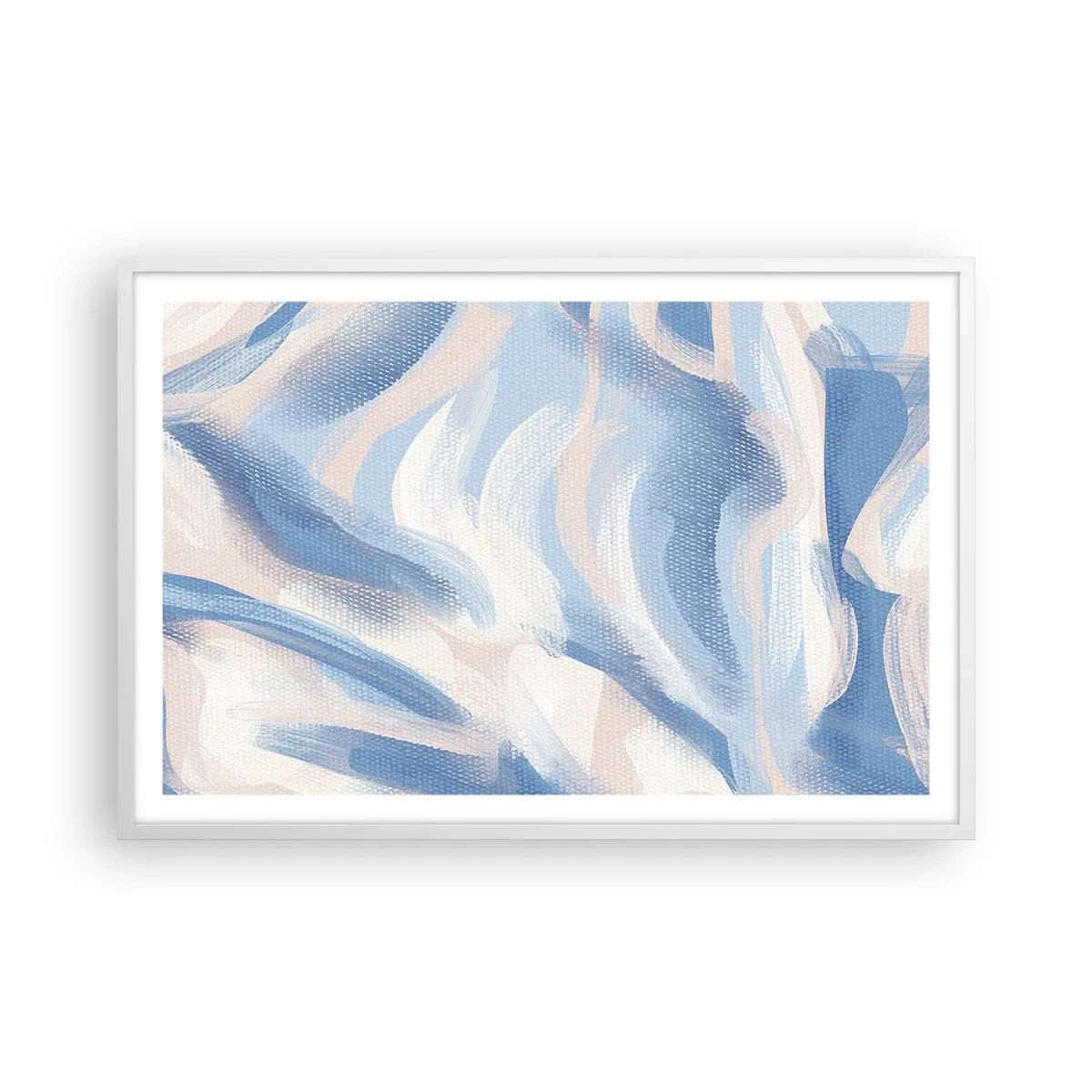 Poster in white frmae - Blue Waves - 91x61 cm