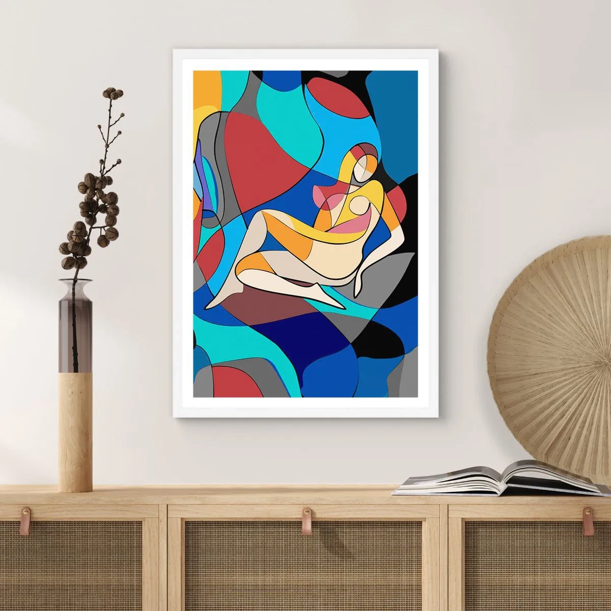 Poster in white frmae - Cubist Nude - 50x70 cm