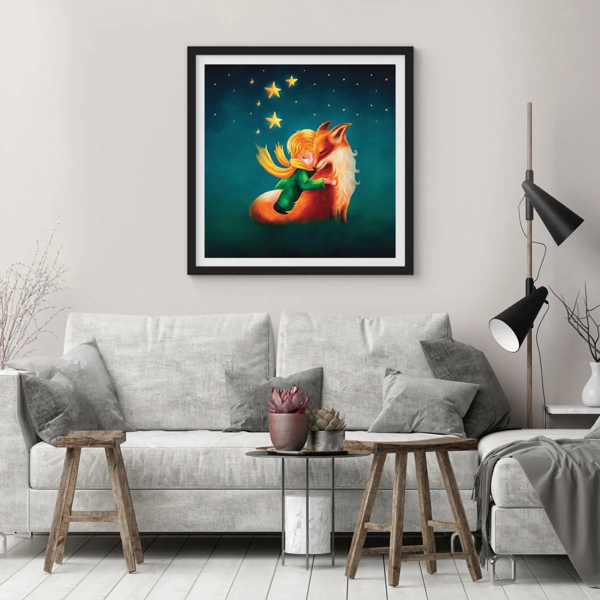 Poster in black frame - Little Prince - 50x50 cm