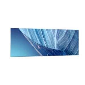 Glass picture - Hidden Drops of Blue - 140x50 cm