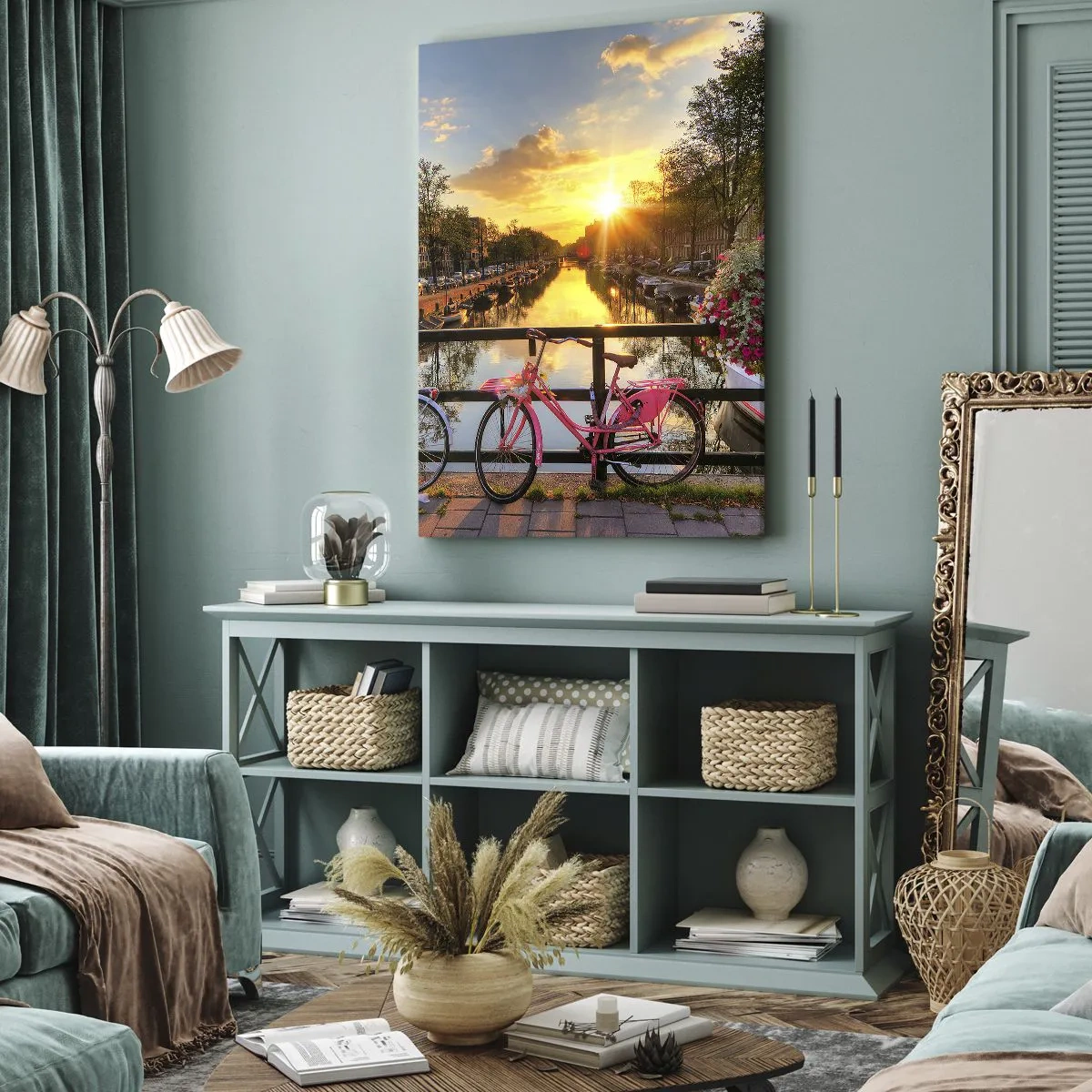 Canvas picture - Spring Morning in Amsterdam - 70x100 cm
