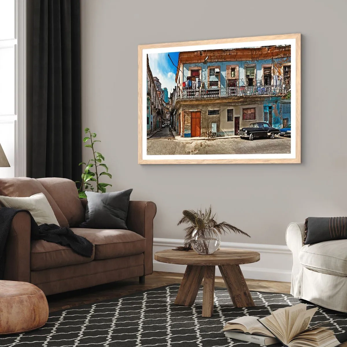 Poster in light oak frame - Havana Style - 70x50 cm