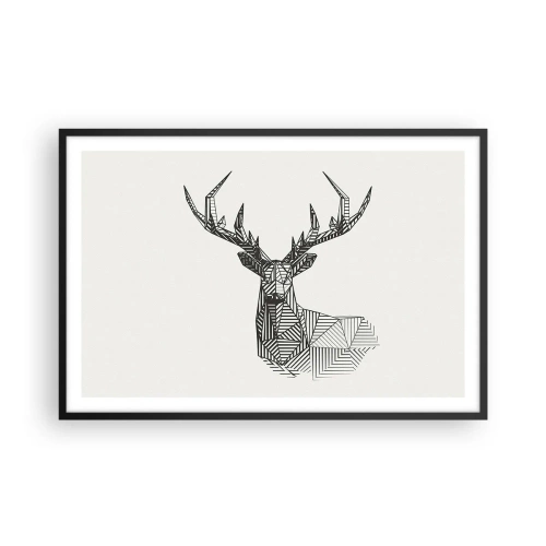 Poster in black frame - Derr in Cubist Style - 91x61 cm