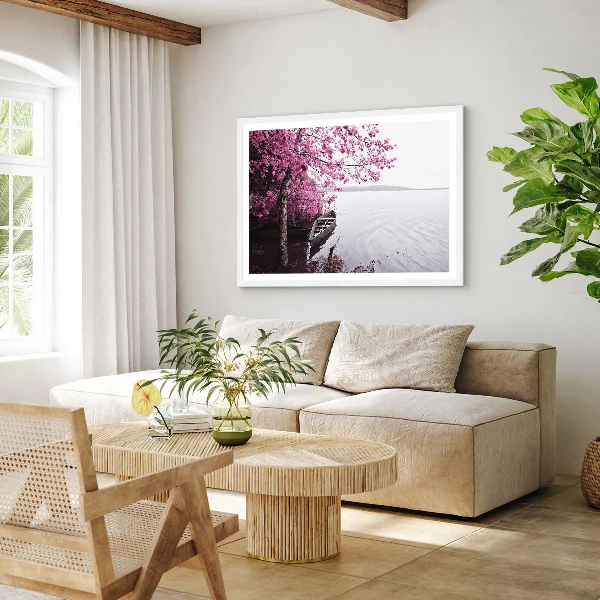 Poster in white frmae - In Pink Silence - 70x50 cm