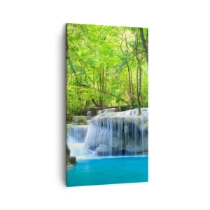 Canvas picture - Drowning in Turquoise and Green - 45x80 cm
