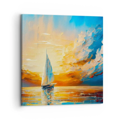Canvas picture - Sailing in Gold - 70x70 cm