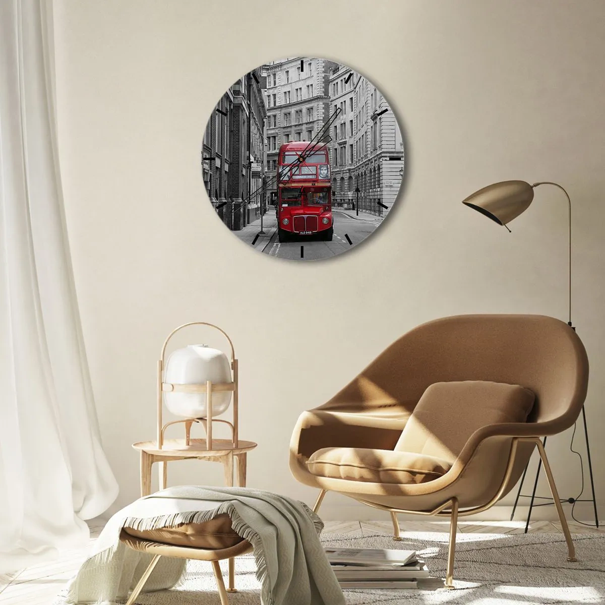 Wall clock - Clock on glass - Routine Doesn't Have to Be Grey - 40x40 cm