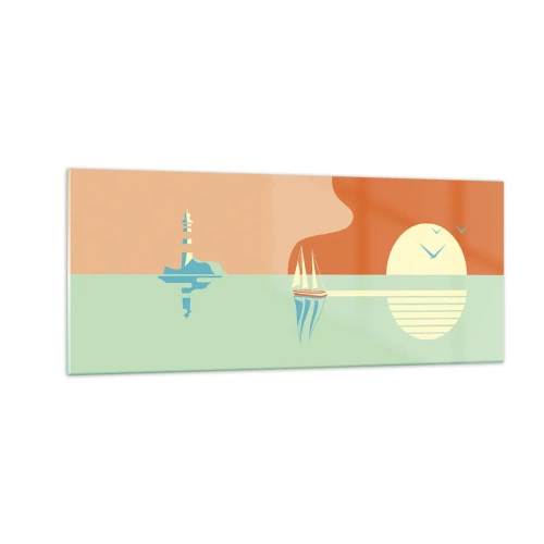 Glass picture - Ideal Sea Landscape - 100x40 cm