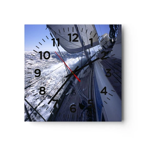 Wall clock - Clock on glass - I Know What Being a Bird Means - 30x30 cm