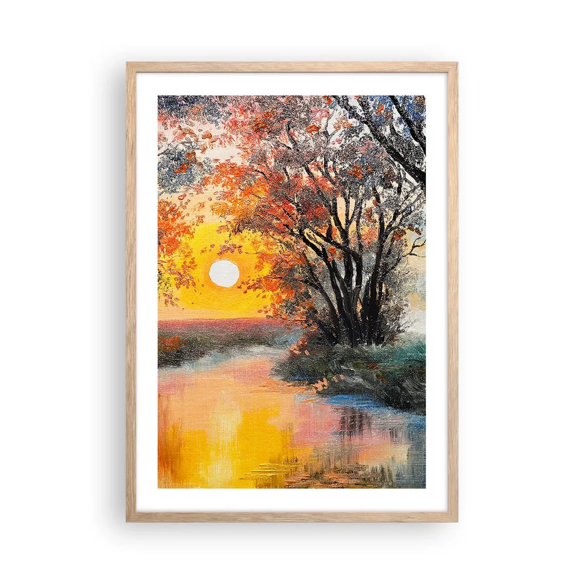 Poster in light oak frame - Autumn Impressions - 50x70 cm