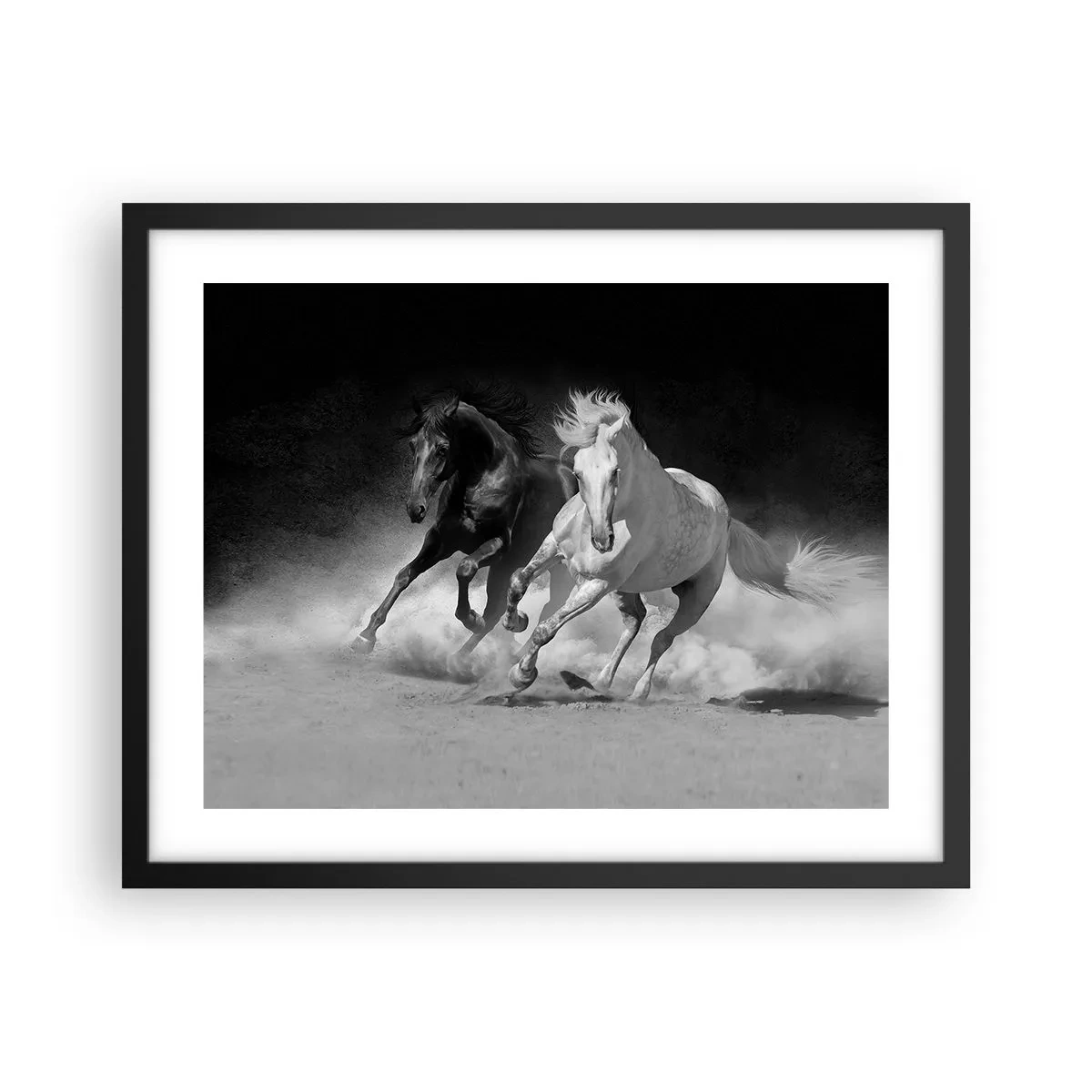 Poster in black frame - Gallop of Freedom - 50x40 cm
